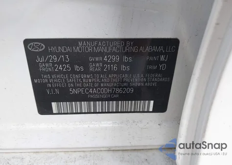 2013 Hyundai Sonata Limited from USA, damaged, VIN 5NPEC4AC0DH786209